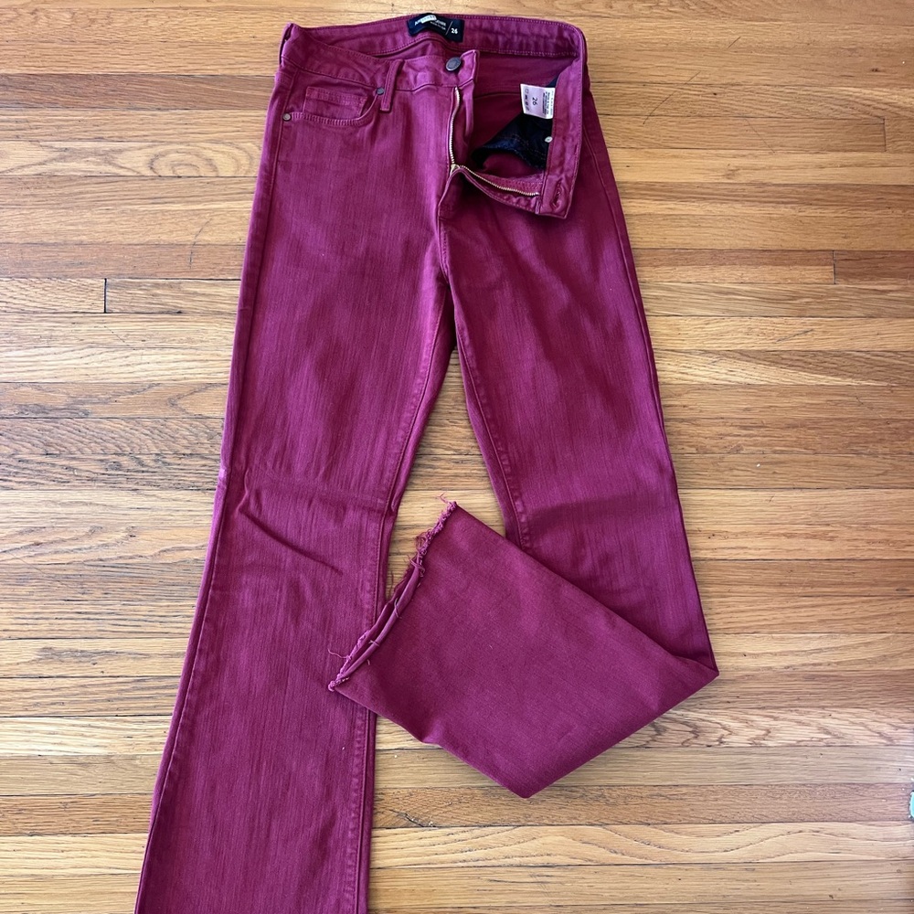 Women's Just Black Denim Red Bootcut Jeans